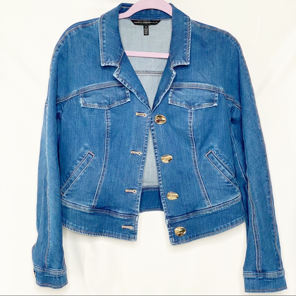 White House Black Market Denim Jacket Size 8